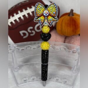 Steelers Bow Rhinestone Pen